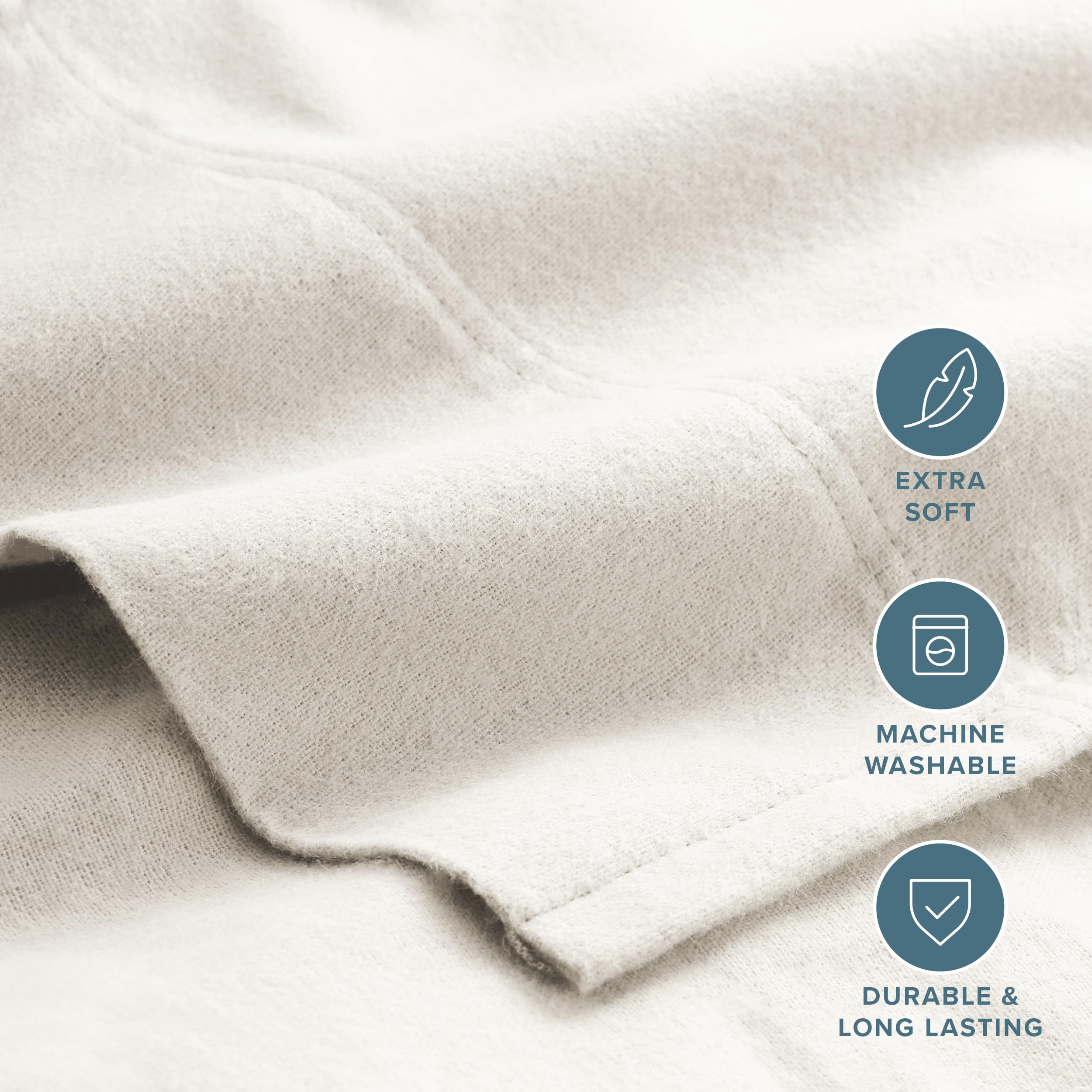Bare Home fitted sheet corner showing 15 inch deep pocket for secure fit
