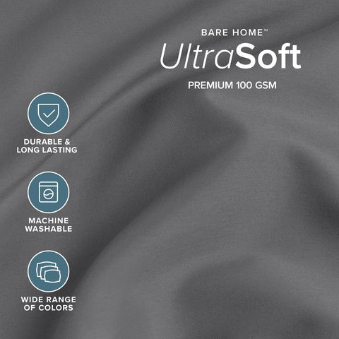 Bare Home fitted sheet close-up showing deep pocket and secure fit