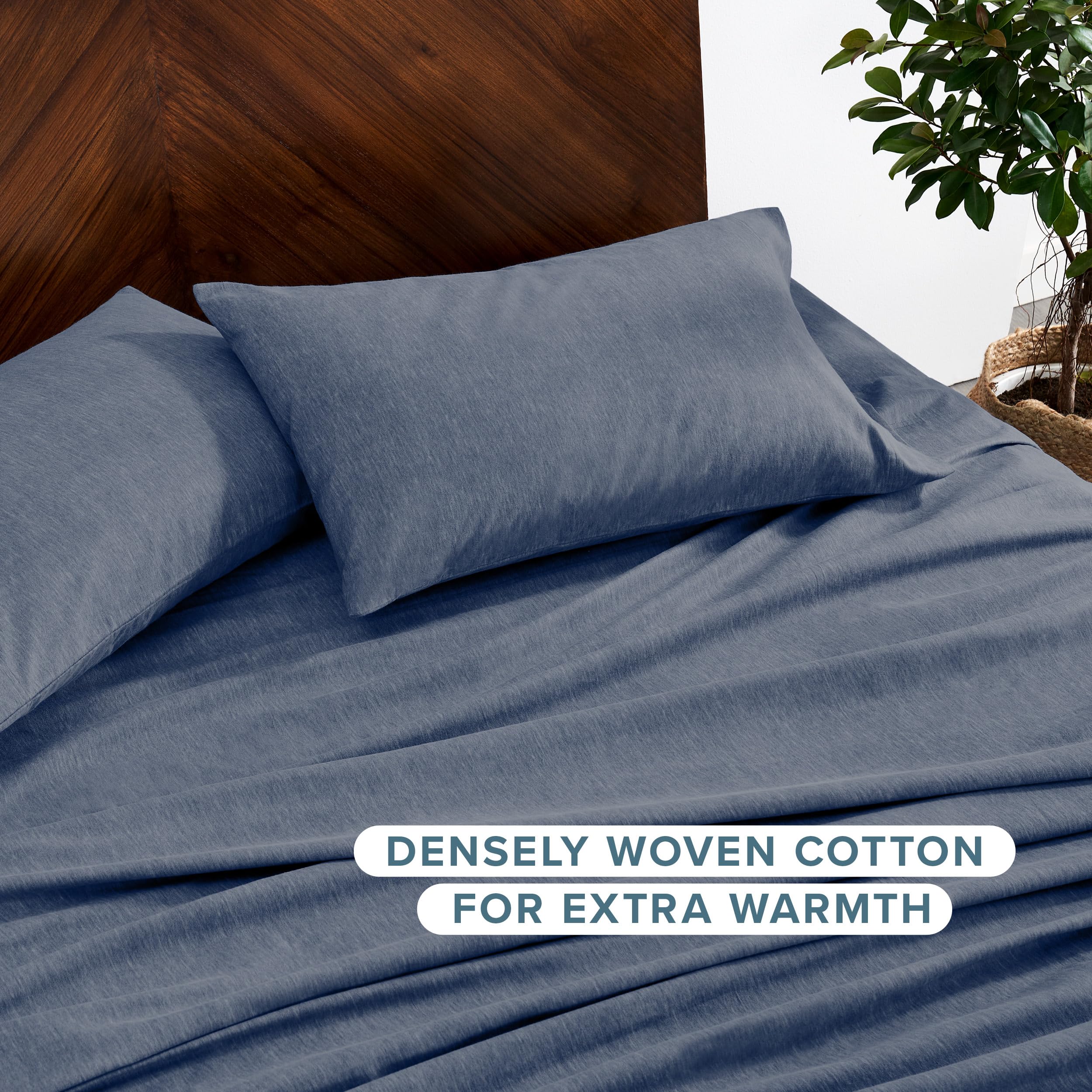 Bare Home fitted sheet deep pocket detail, snug mattress fit benefit