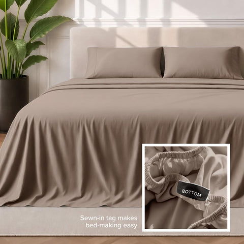 Bare Home fitted sheet elastic band detail for all-around grip