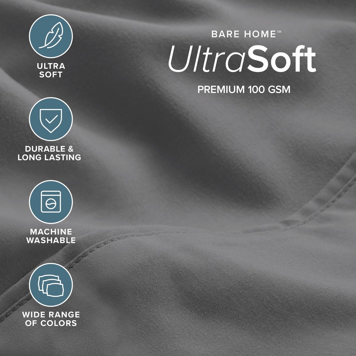 Bare Home fitted sheet corner elastic detail showing secure snug fit benefit