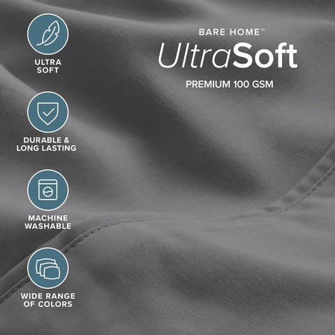 Bare Home fitted sheet corner elastic detail showing secure snug fit benefit
