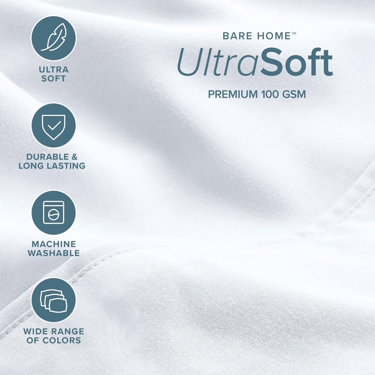 Bare Home fitted sheet elastic edge detail demonstrating secure fit and anti-slip hold