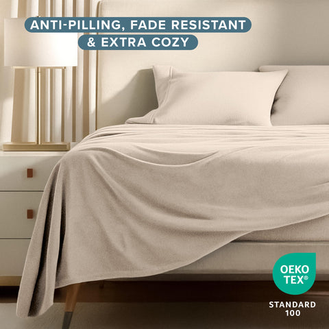 Bare Home fitted sheet corner with elastic, demonstrating secure fit on mattress