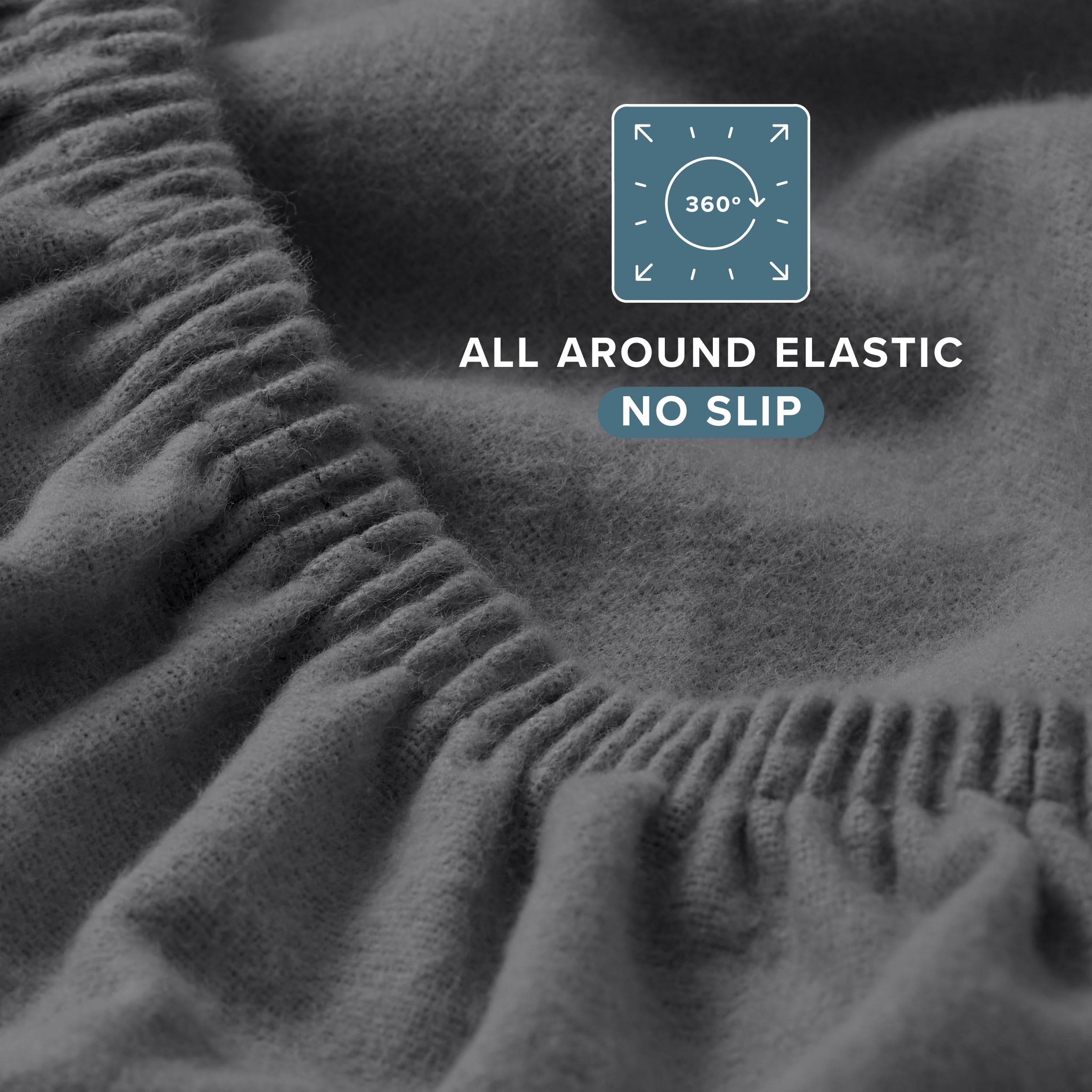 Bare Home close-up of double-brushed flannel texture showing plush softness benefit