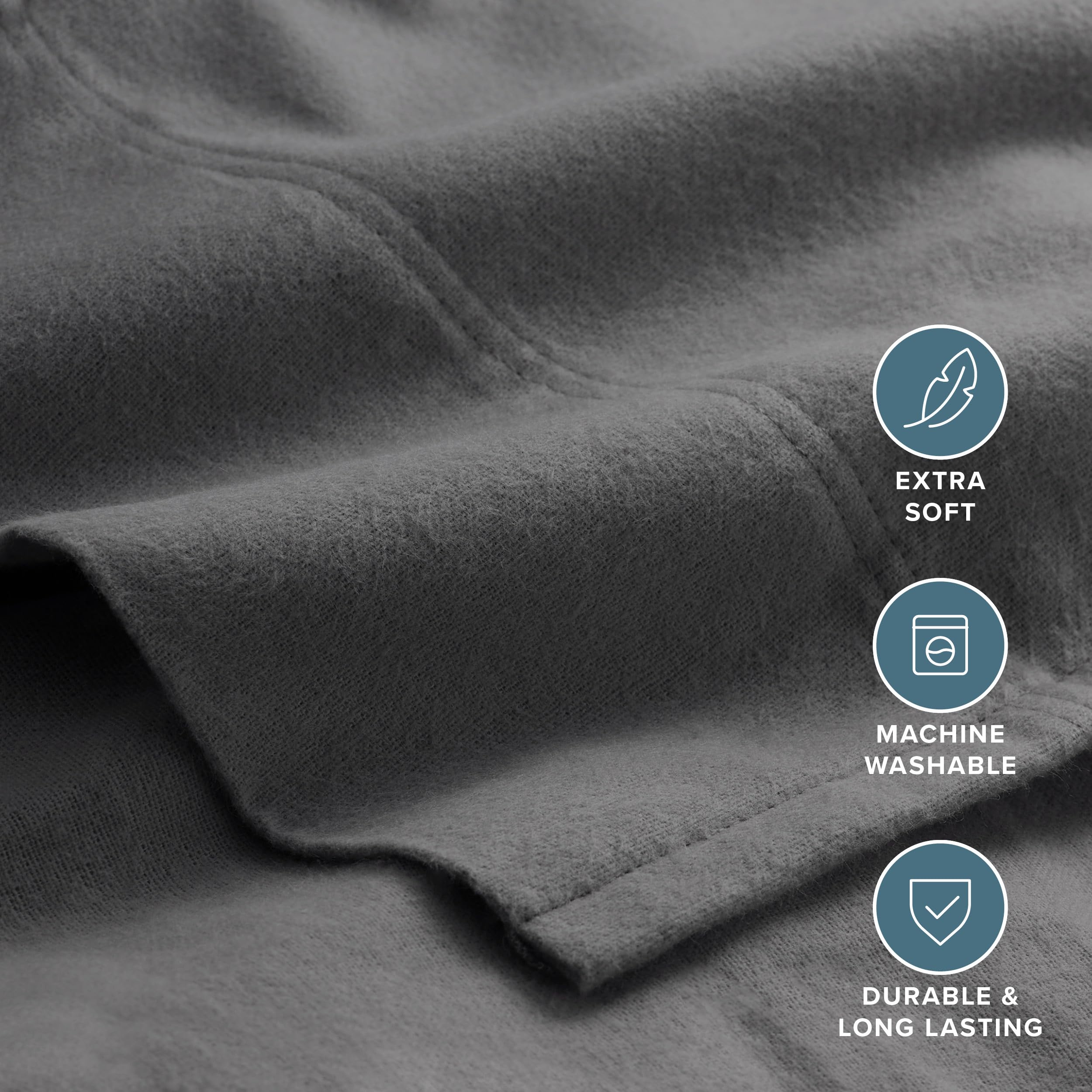 Bare Home flannel fabric closeup highlights plush texture and warmth