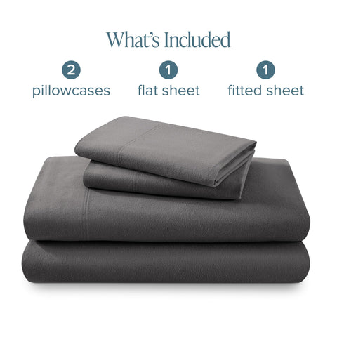 Bare Home sheet set beside ruler showing dimensions benefiting size clarity