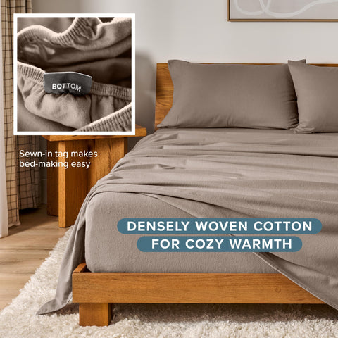 Bare Home sheets styled in bedroom setting showing cozy decor-ready appeal benefit