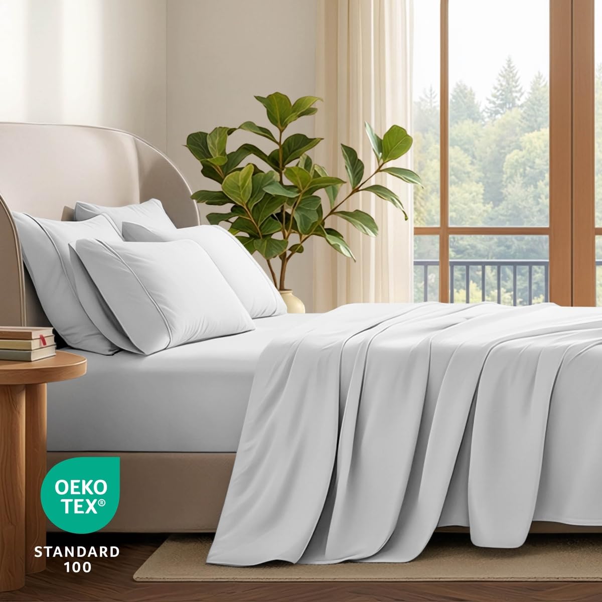 Bare Home flat sheet label with measurements to confirm Full XL dimensions and fit