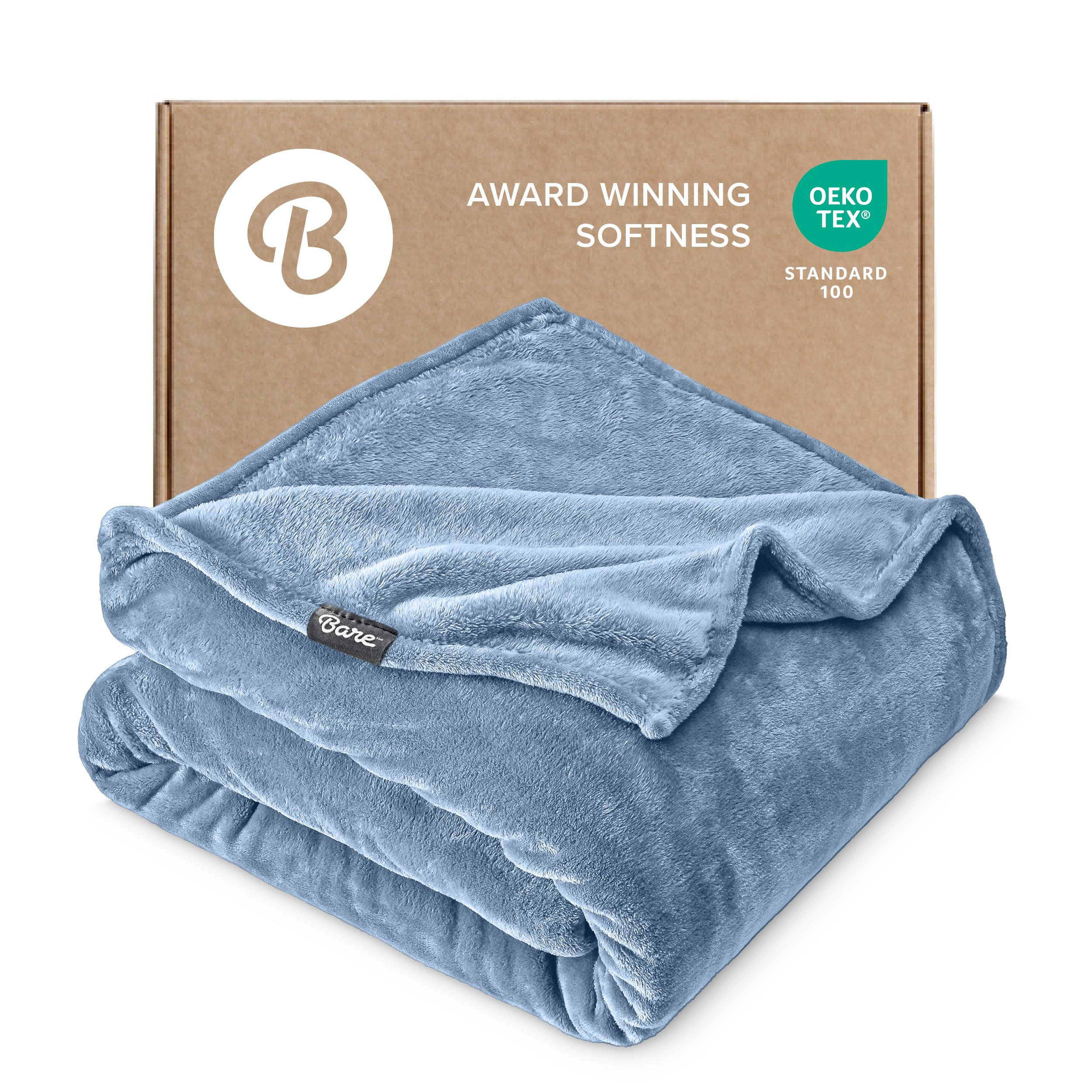 Bare Home blanket spread on bed showing full/queen coverage and cozy feel