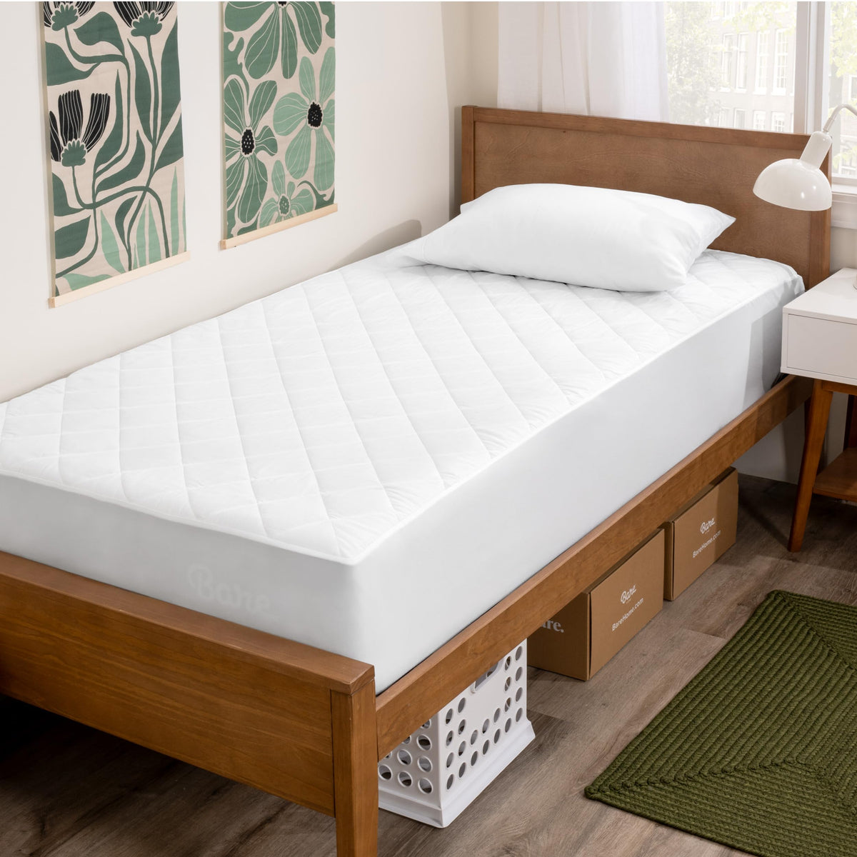 Bare Home front packaging showing twin mattress pad and benefits
