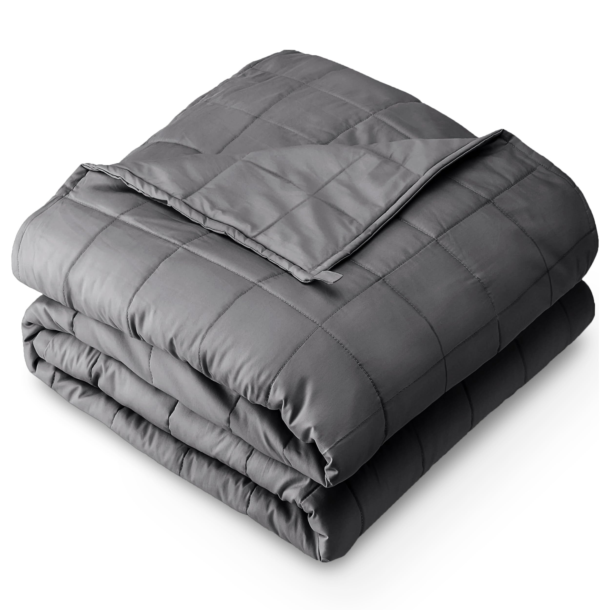 Bare Home front view of grey weighted blanket showing full coverage and comfort