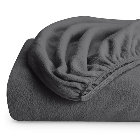 Bare Home front view of full fitted sheet showing neat fit and cozy look