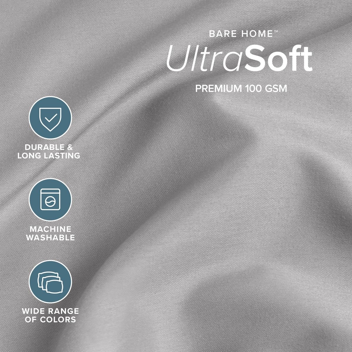 Bare Home flat sheet draped on bed displaying smooth coverage