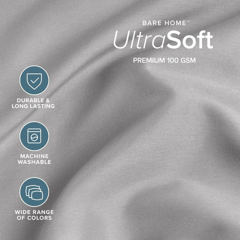 Bare Home flat sheet draped on bed displaying smooth coverage