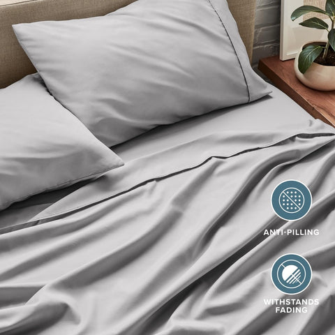 Bare Home folded sheet set ready to store highlighting neatness