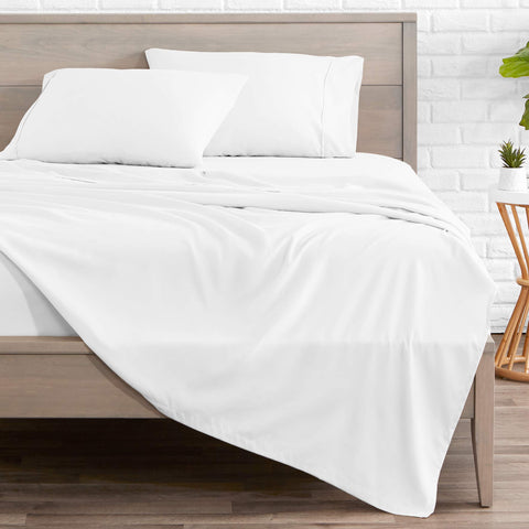 Bare Home fitted sheet detail showing smooth finish and secure all-around elastic fit