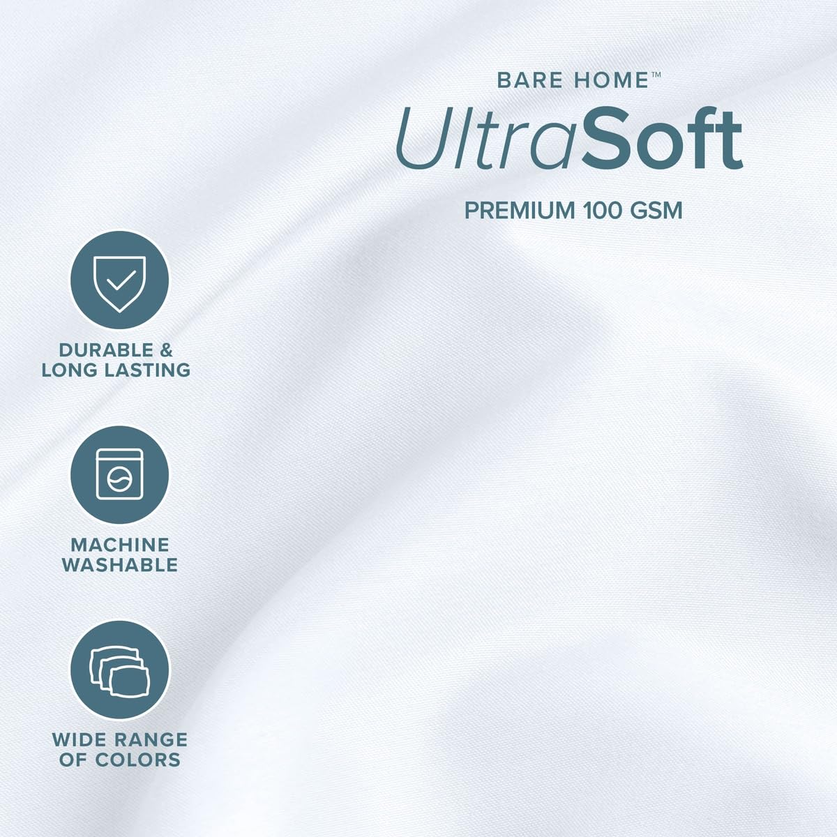 Bare Home pillowcase close-up showing brushed surface and immediate soft feel