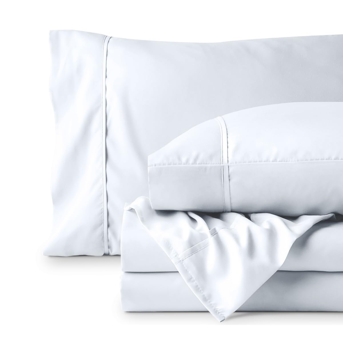 Bare Home size comparison on mattress showing Full XL dimensions and proper fit benefit