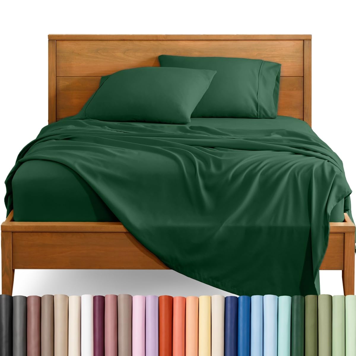 Bare Home king sheet front packaging showing color and set contents benefit: clear product info