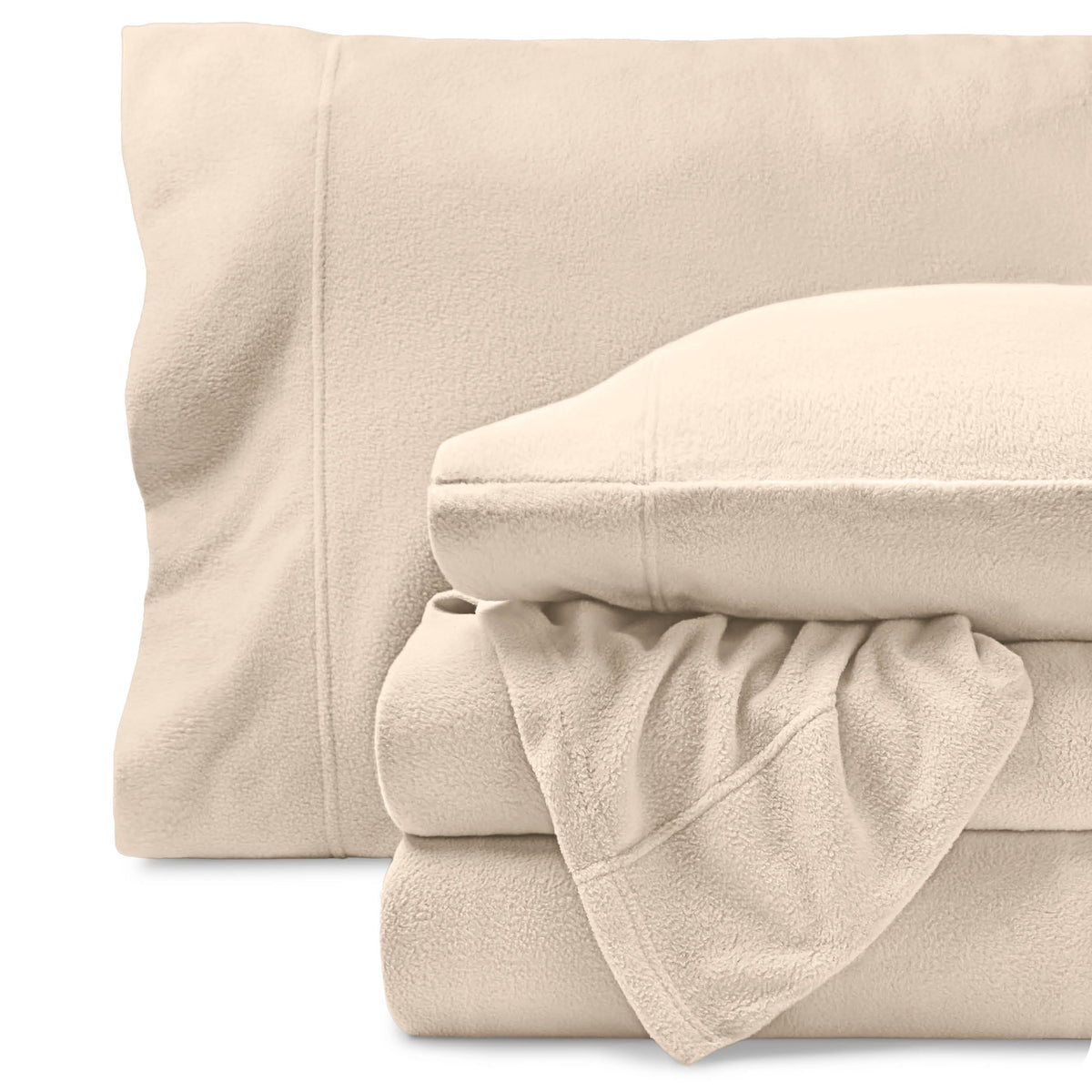 Bare Home king sheet set front packaging showing set included and benefit of ready use