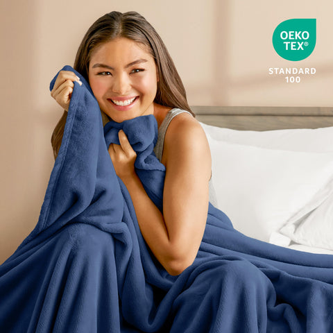Bare Home blanket spread on Full/Queen bed providing generous coverage and style