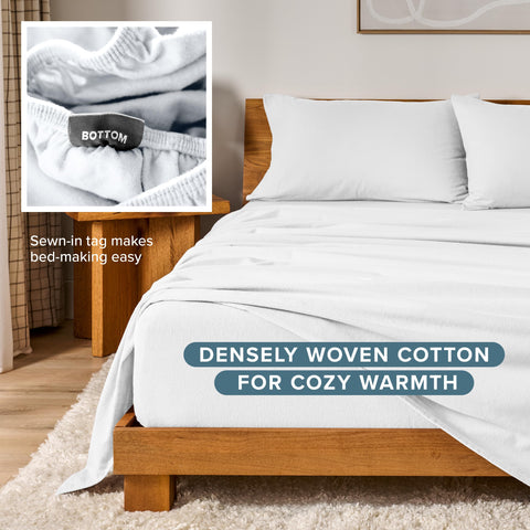 Bare Home sheets in a washer and dryer highlighting easy care