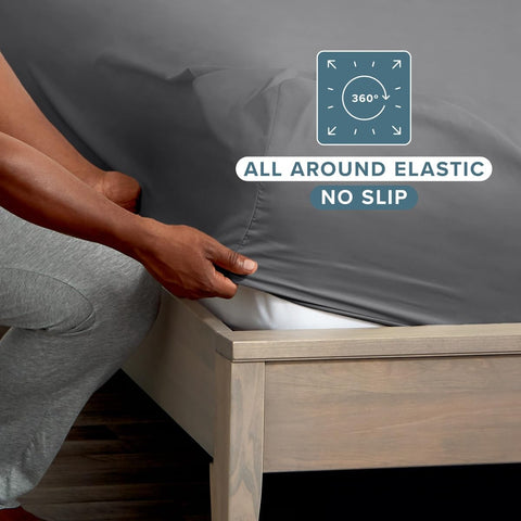 Bare Home fitted sheet on king mattress showing deep pocket fit benefit