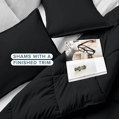Bare Home pillow sham front view matching comforter and adding coordinated bed styling