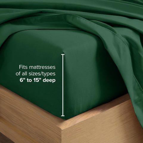 Bare Home pillowcases stacked on pillows showing smooth finish benefit: coordinated look