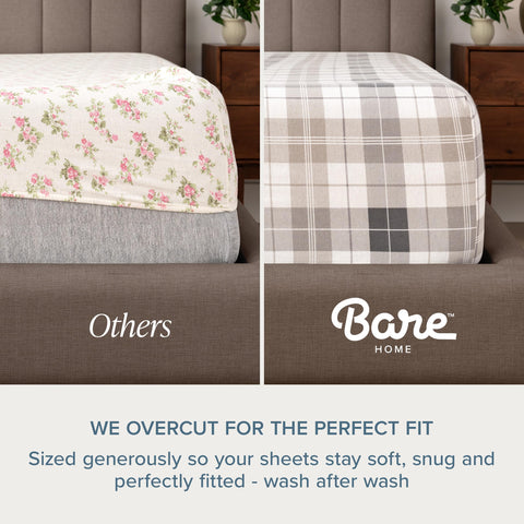 Bare Home pillowcases paired on pillow displaying soft finish