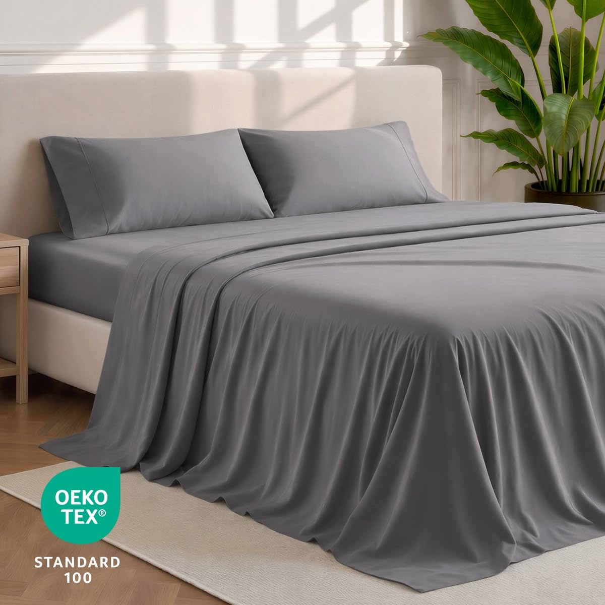 Bare Home pillowcases stacked with label highlighting coordinated styling and softness