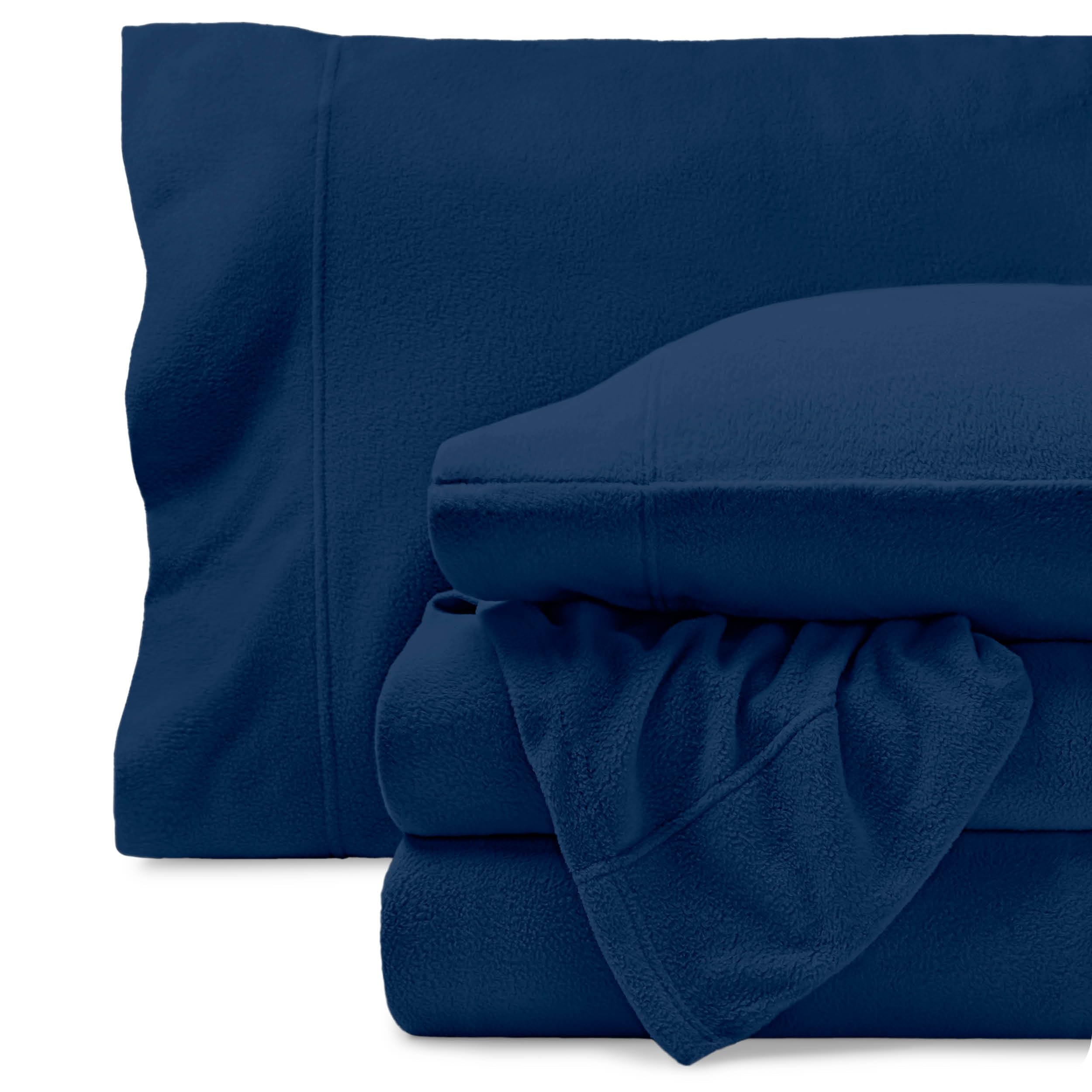 Bare Home front view of queen sheet set package showing color and contents, clear benefit