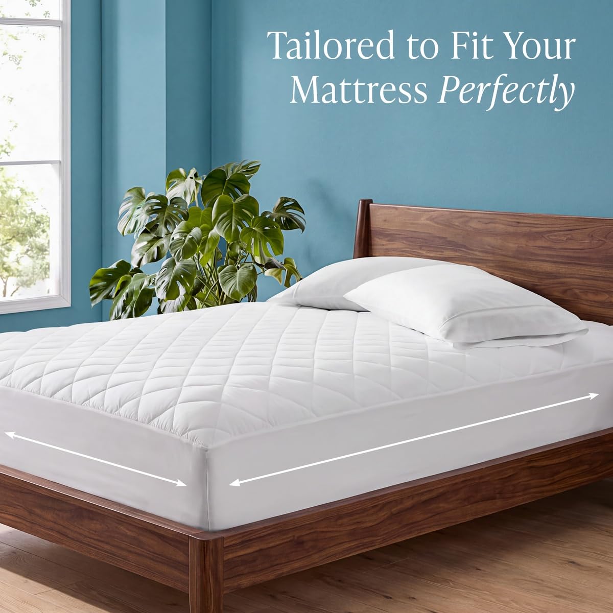 Bare Home quilted top close-up highlighting diamond stitch and plush feel