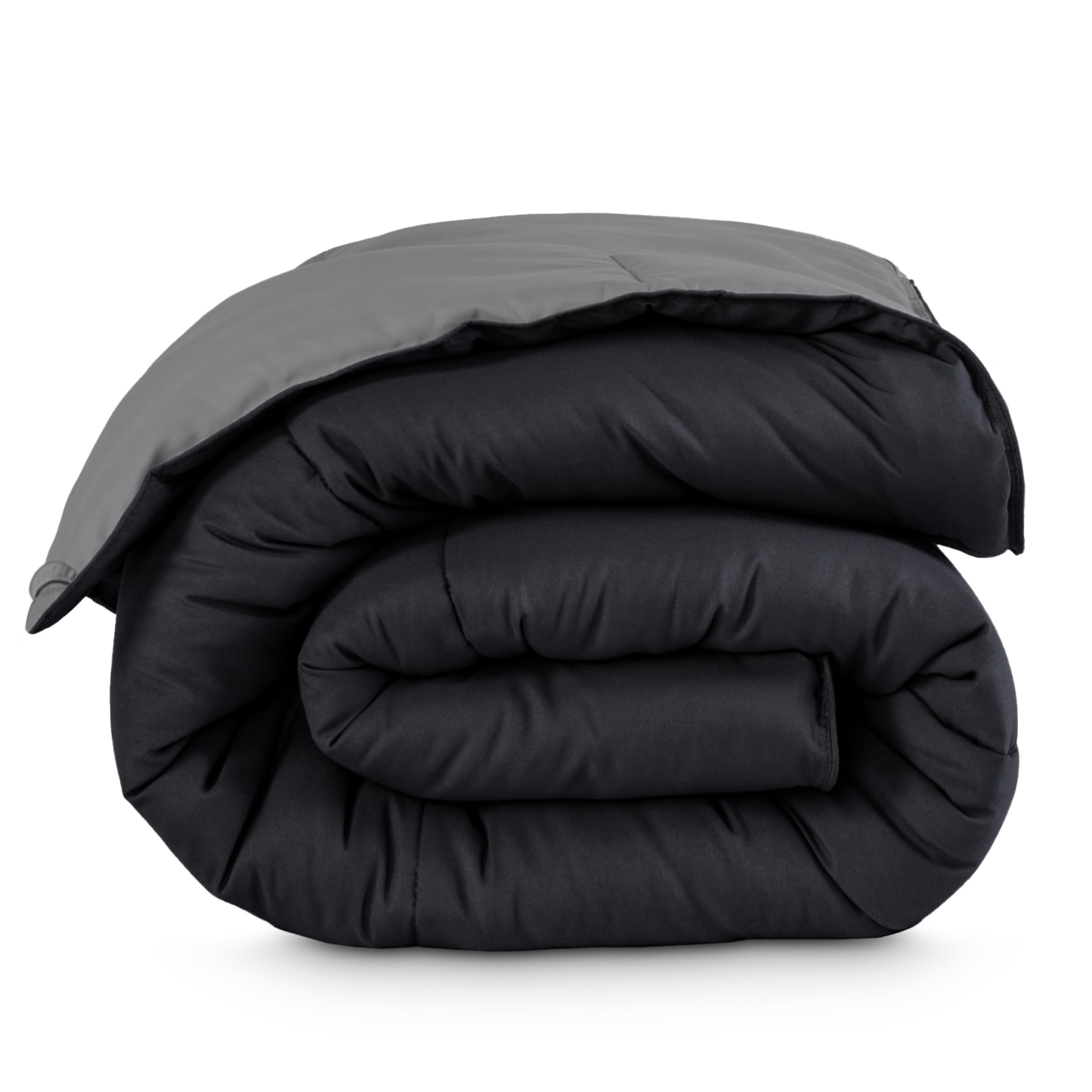 Bare Home comforter front view showing neat drape and contemporary color