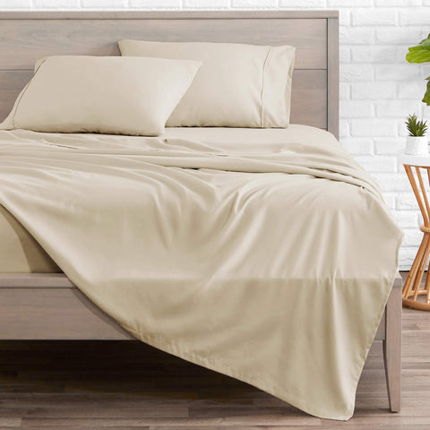 Bare Home close-up of fitted sheet elastic edge for secure, no-slip benefit