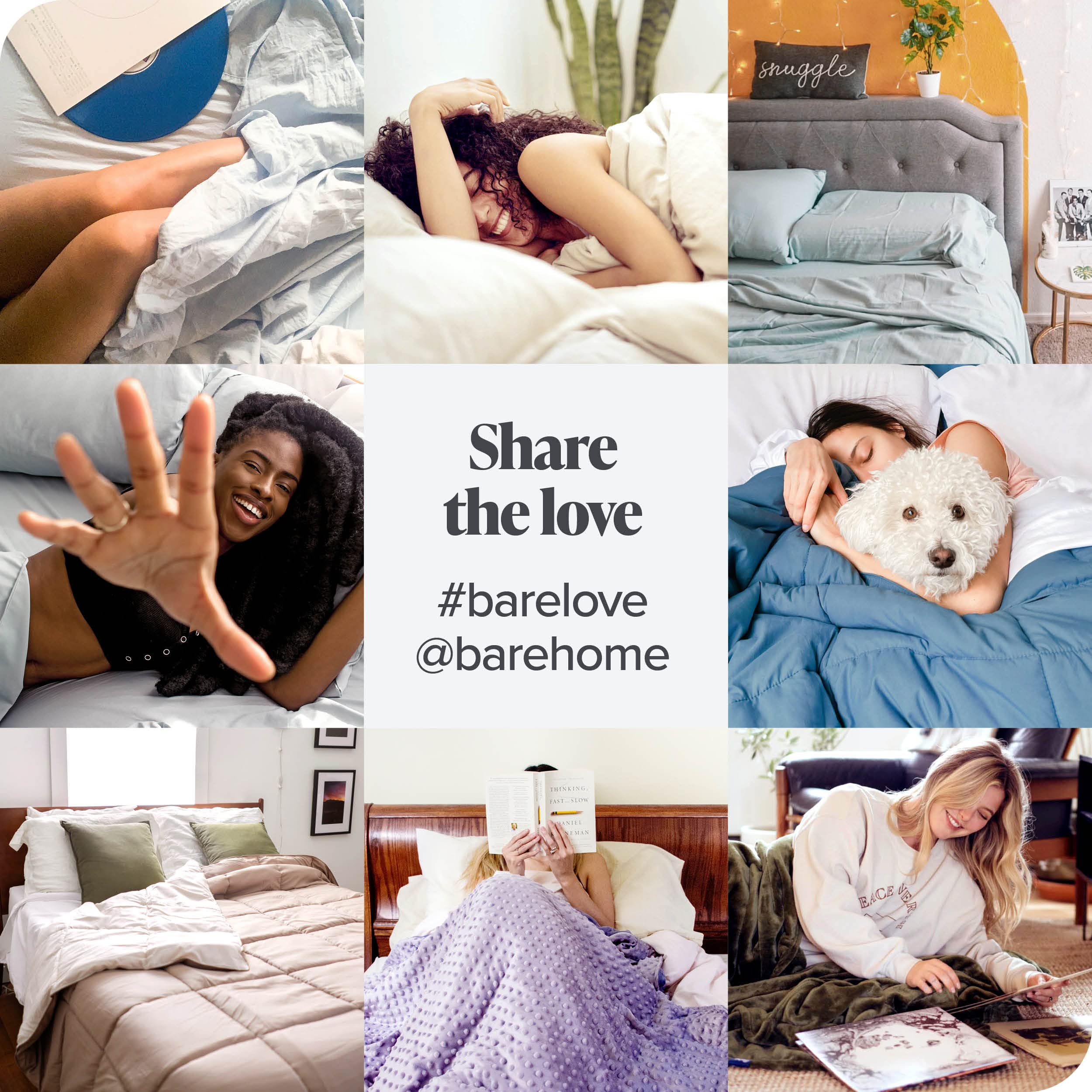 Bare Home sleeping couple on grey flannel sheet highlighting cozy all-night warmth