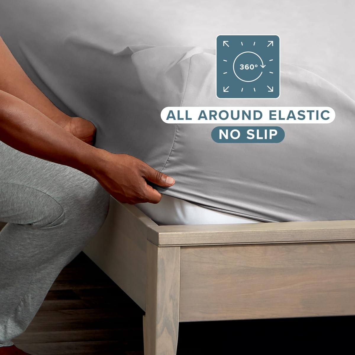 Bare Home fitted sheet on Twin XL mattress illustrating deep-pocket secure fit