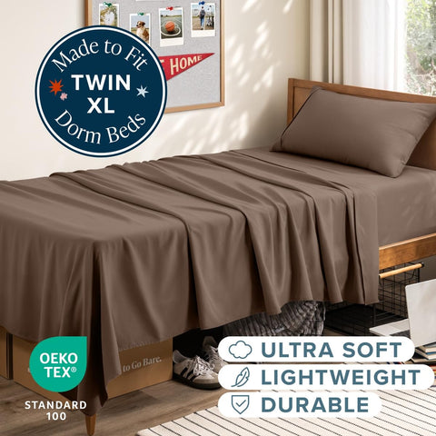 Bare Home flat sheet folded to show ultra-soft texture and breathability