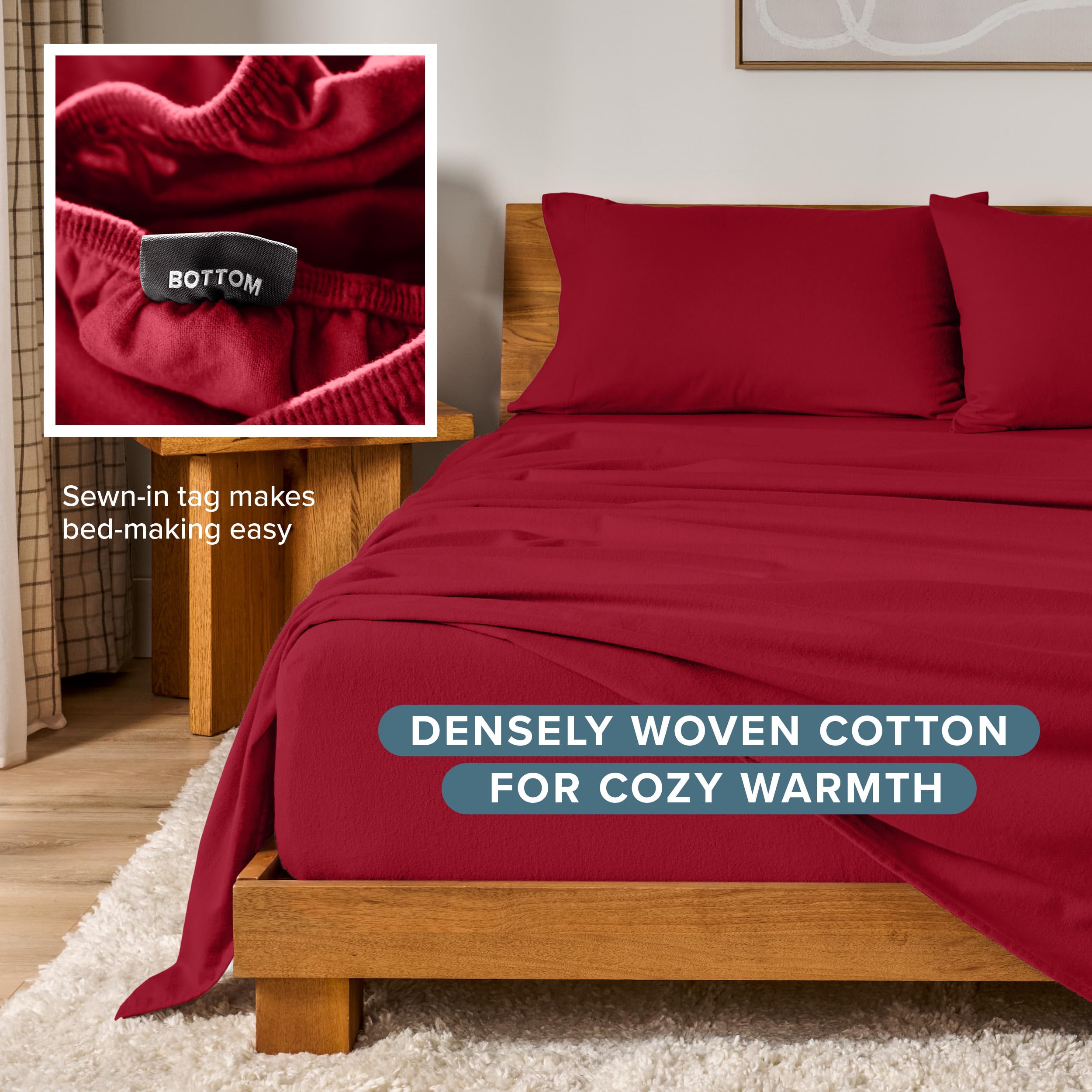 Bare Home sheets on mattress showing scale and deep-pocket fit benefit