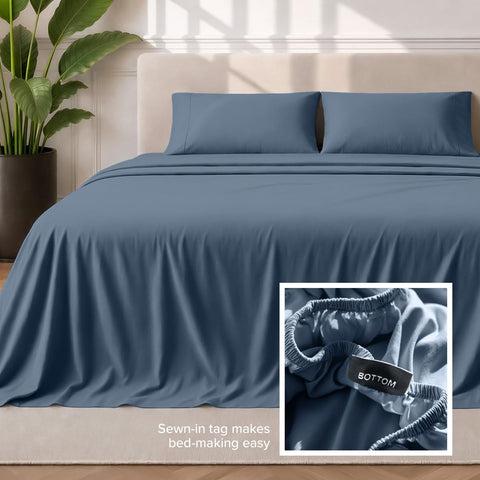 Bare Home sheets on queen mattress showing scale and deep pocket fit benefit