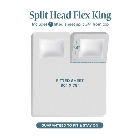Bare Home close-up of Split Head Flex King fitted sheet showing secure all-around elastic grip