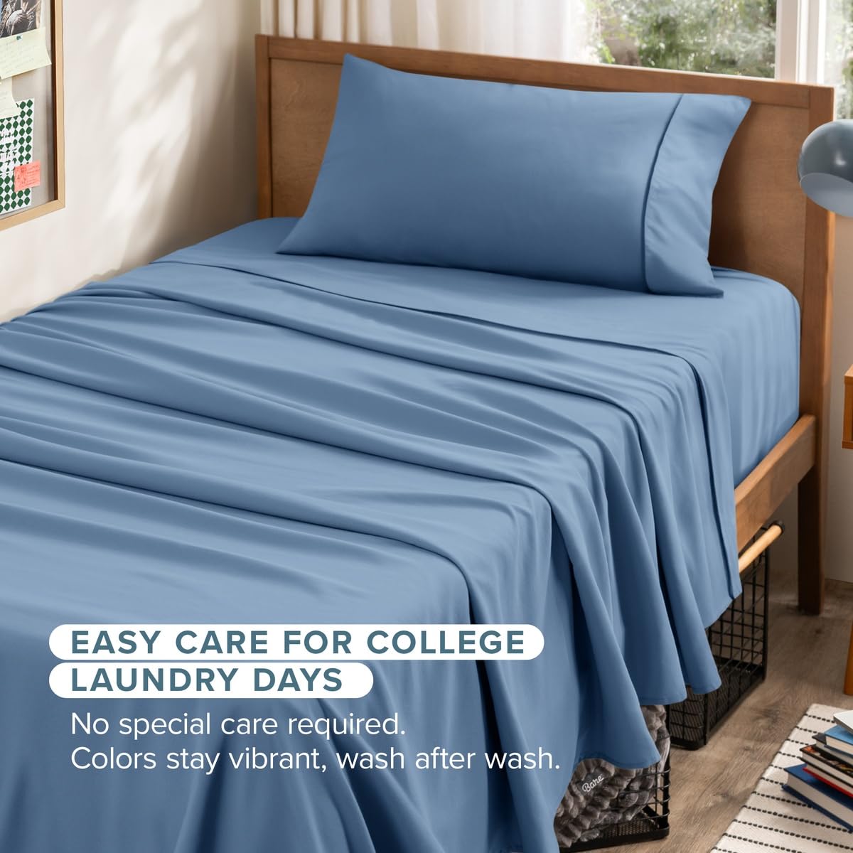 Bare Home color swatch Coronet Blue showing versatile calming bedroom tone