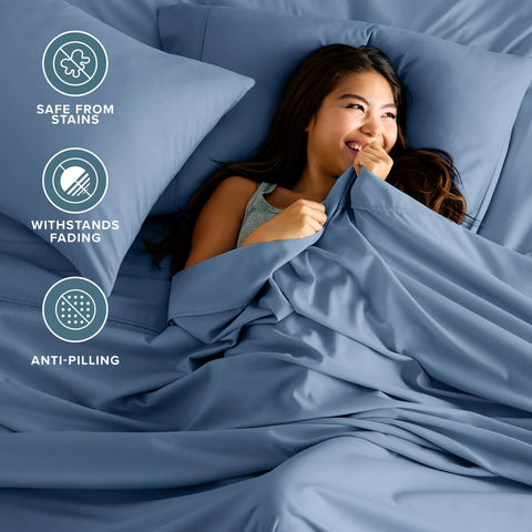 Bare Home deep pocket fitted sheet on mattress showing snug secure fit