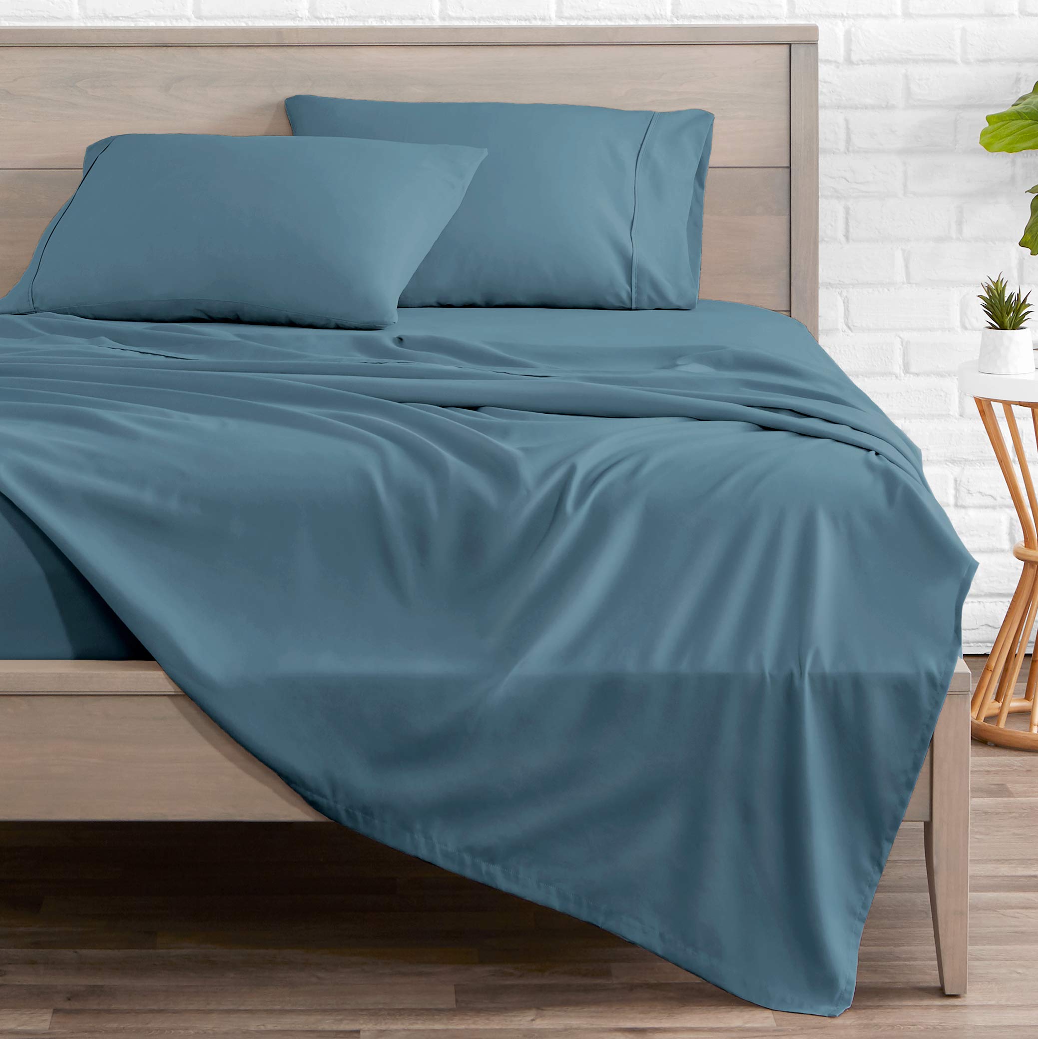 Bare Home fitted sheet elastic detail demonstrating secure all-around hold