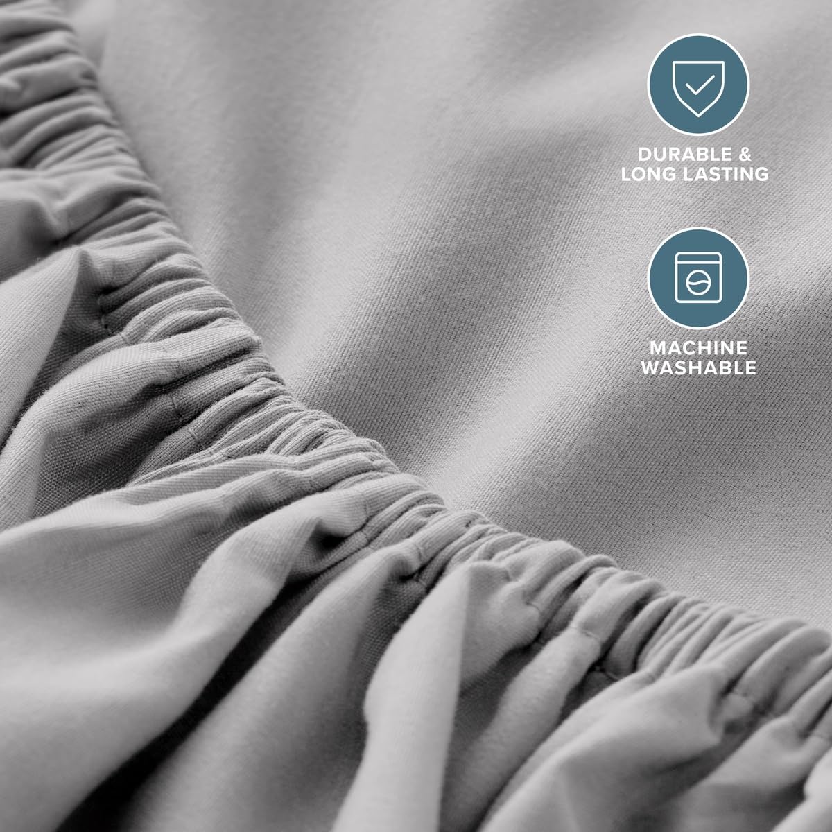 Bare Home two-pack folded light grey sheets showing value and ready-to-use convenience