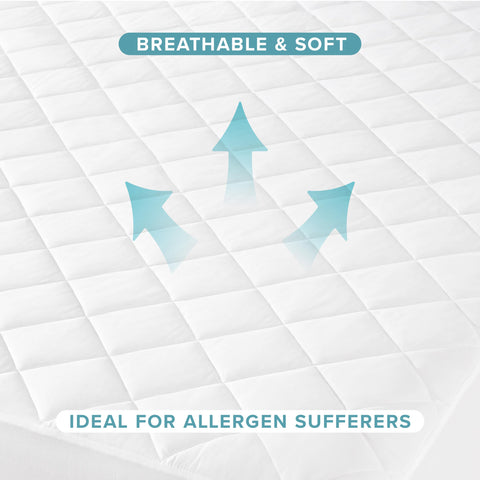 Bare Home vacuum-sealed mattress pad unpacked and fluffed for reuse