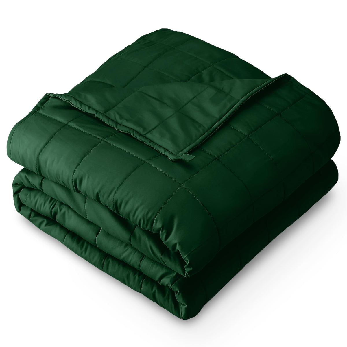 Bare Home blanket front view forest green showing full coverage and calming color