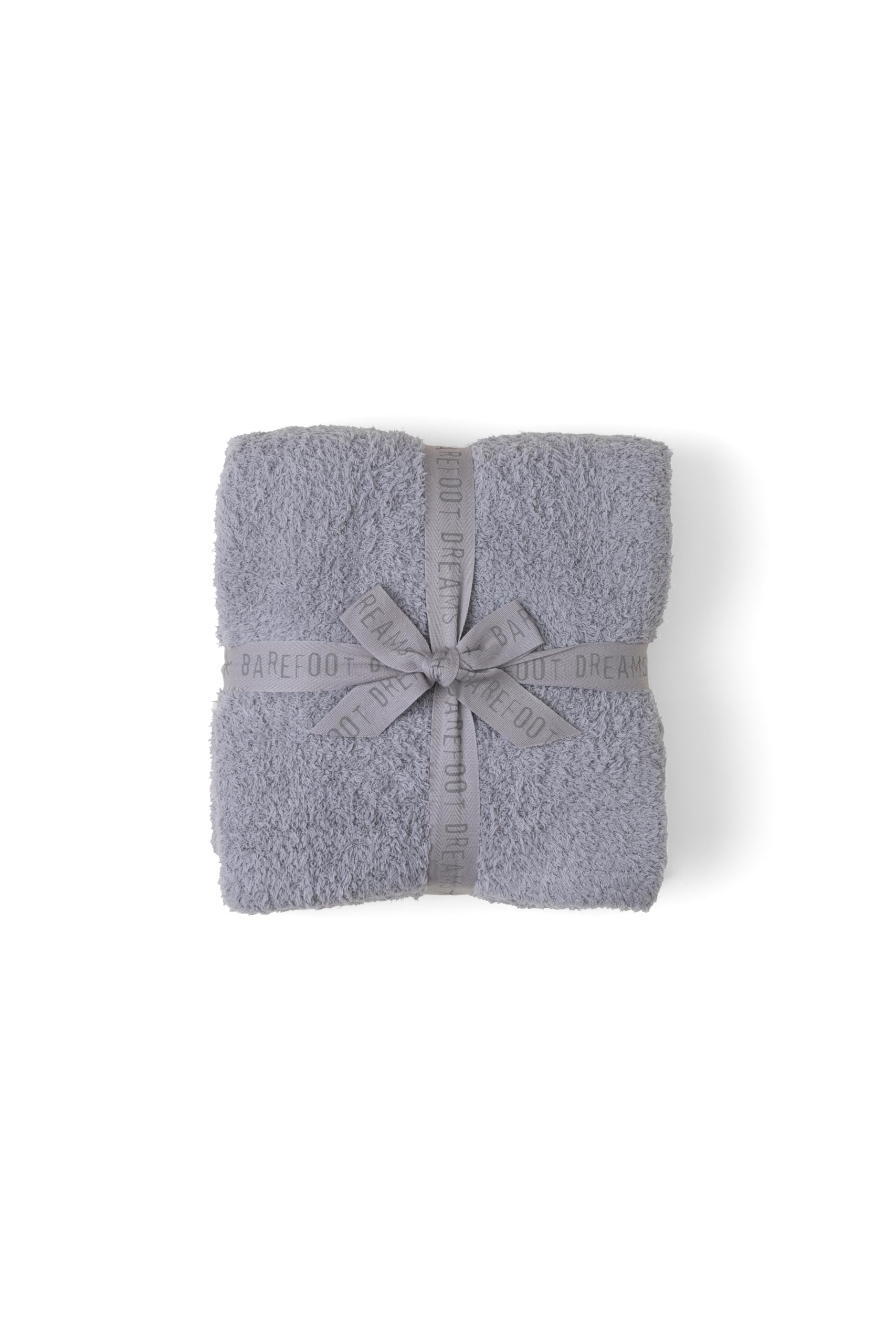 Barefoot Dreams front view of dove gray throw showing plush texture and cozy appeal