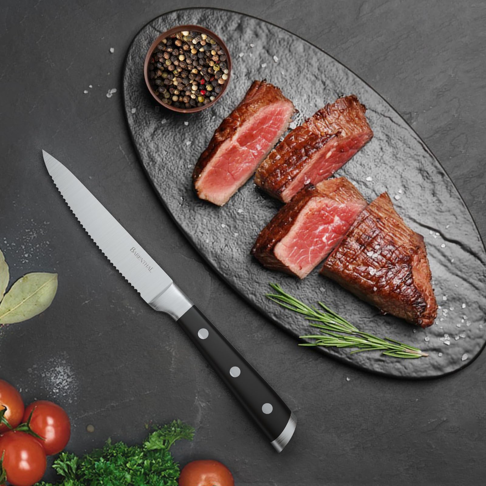 Barenthal knives on a dressed table showing stylish dining presentation
